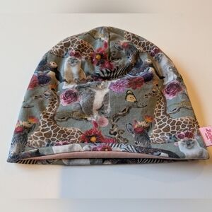 Herzilein Wien Girls Cotton Beanie All Over Animals Print Made In Austria